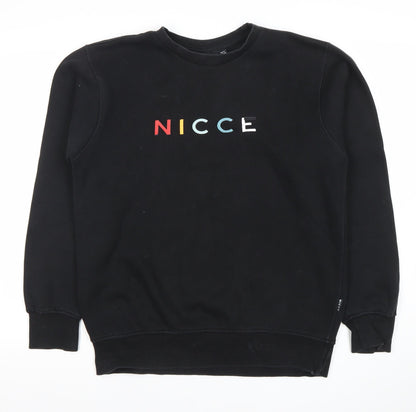 Nicce Men's Black Small Logo Crew Neck Sweatshirt
