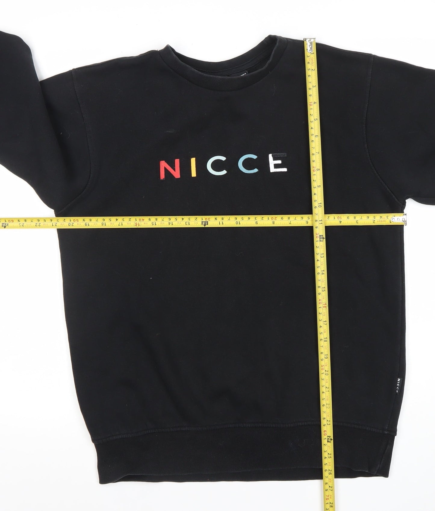 Nicce Men's Black Small Logo Crew Neck Sweatshirt