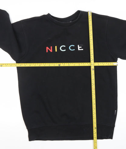 Nicce Men's Black Small Logo Crew Neck Sweatshirt