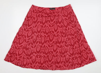 Great Plains Womens Red Geometric A-Line Midi Skirt Size 12