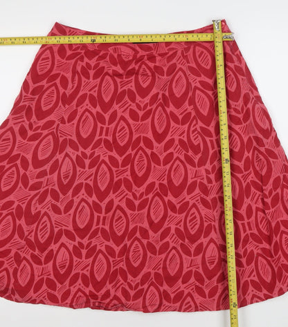 Great Plains Womens Red Geometric A-Line Midi Skirt Size 12