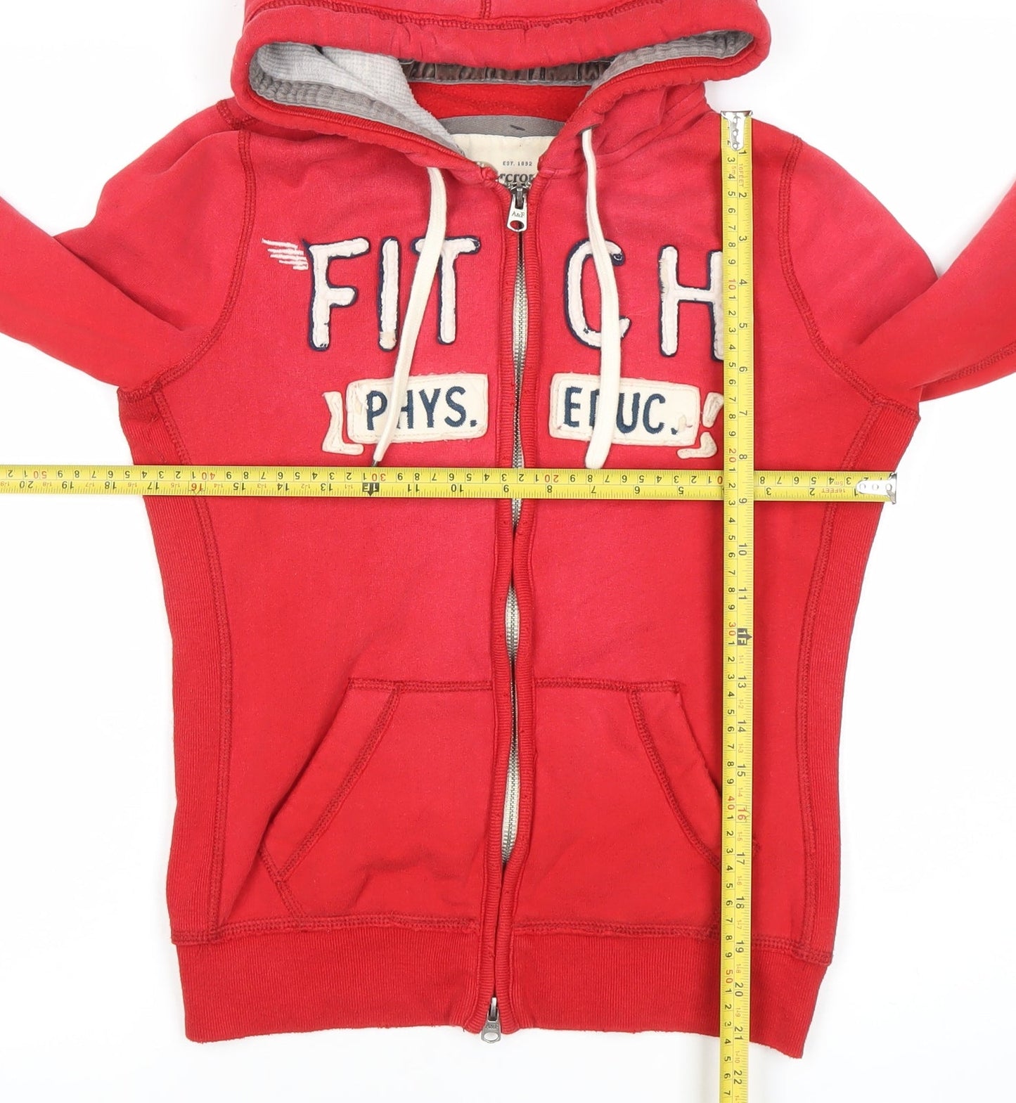 Abercrombie & Fitch Womens Red Full Zip Hoodie Size M Cotton Blend