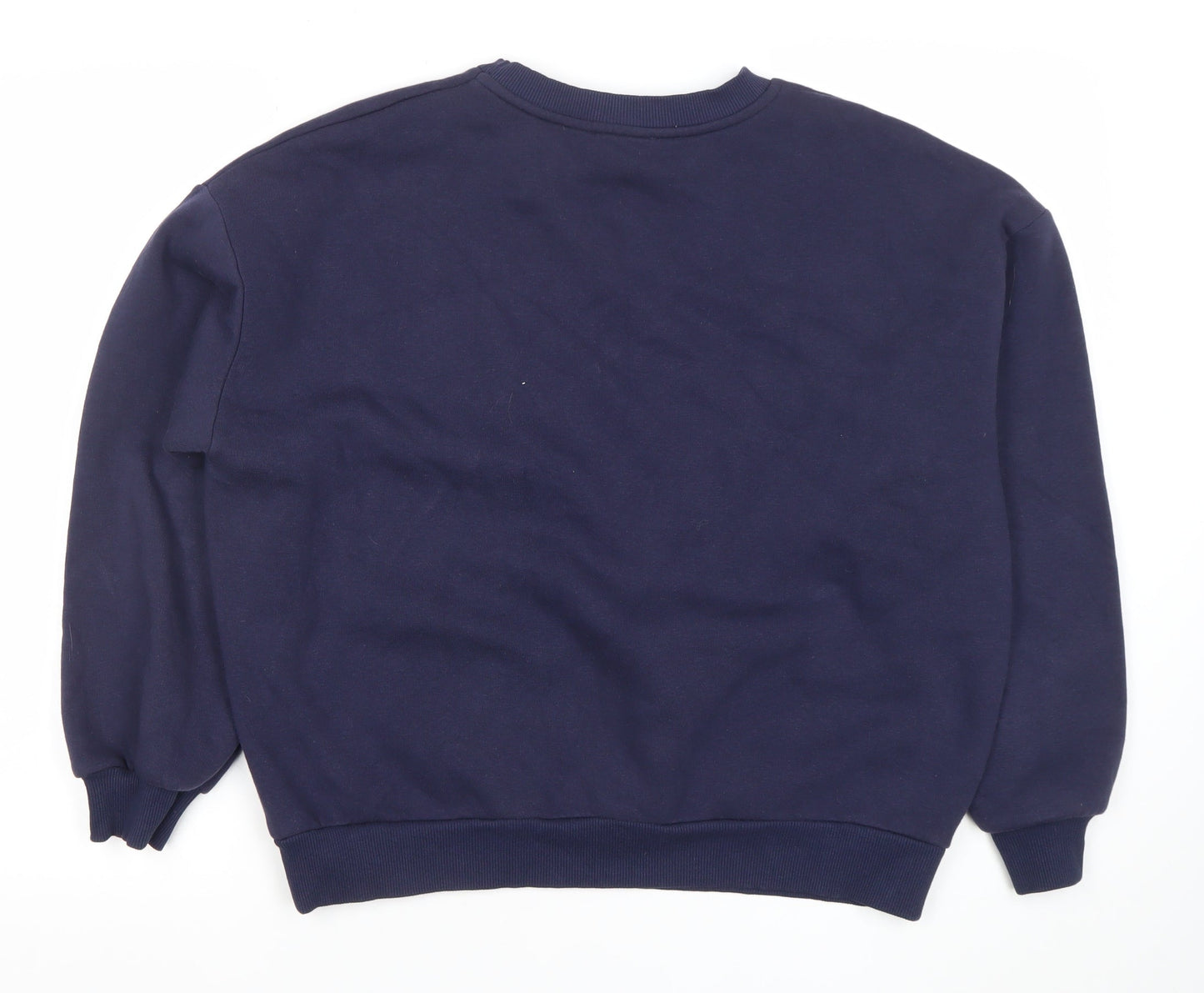 Papaya Women Navy Blue Pullover Sweatshirt S Crew Neck Cotton Blend