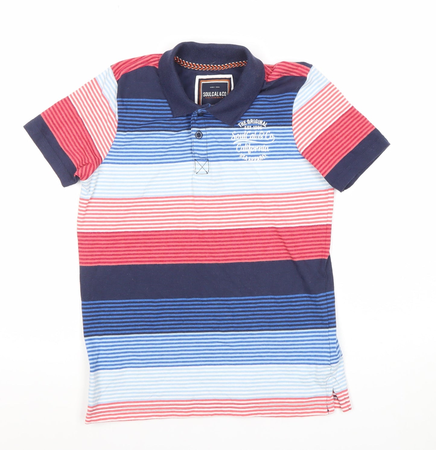 SoulCal & Co Boys Multicoloured Striped Polo Shirt 11-12 Years