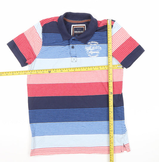 SoulCal & Co Boys Multicoloured Striped Polo Shirt 11-12 Years