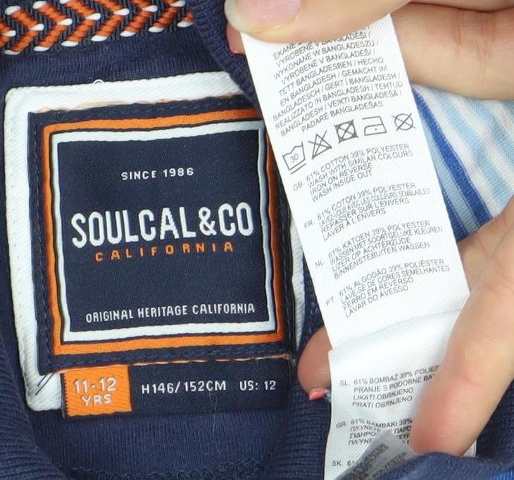 SoulCal & Co Boys Multicoloured Striped Polo Shirt 11-12 Years