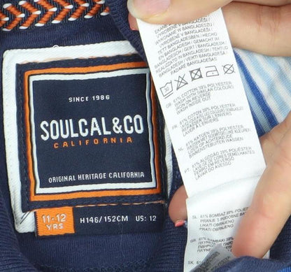 SoulCal & Co Boys Multicoloured Striped Polo Shirt 11-12 Years
