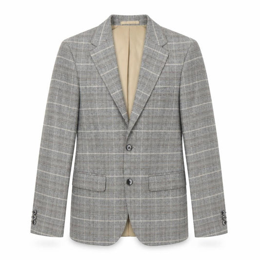 Moss London Grey Check Wool Blend Single Breasted Blazer UK 36S Women's