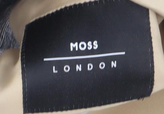 Moss London Grey Check Wool Blend Single Breasted Blazer UK 36S Women's