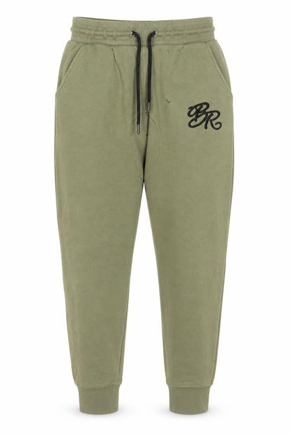 Born Rich Men’s Green Jogger Sweatpants S Regular Fit Cotton Blend