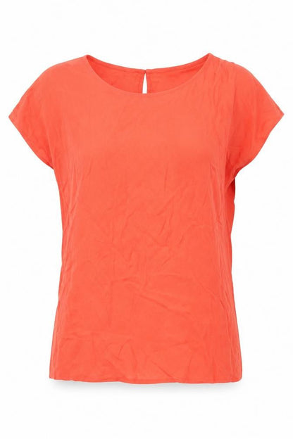Marks and Spencer Women Orange Linen Short Sleeve Blouse Size 6