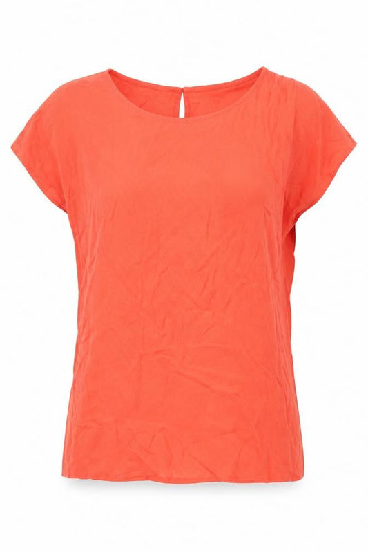 Marks and Spencer Women Orange Linen Short Sleeve Blouse Size 6