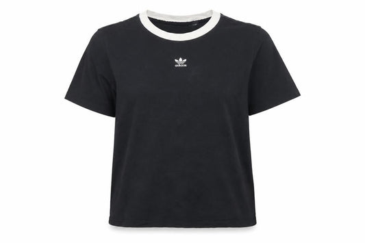 Womens UK Size 12 adidas Black Ringer T-Shirt
