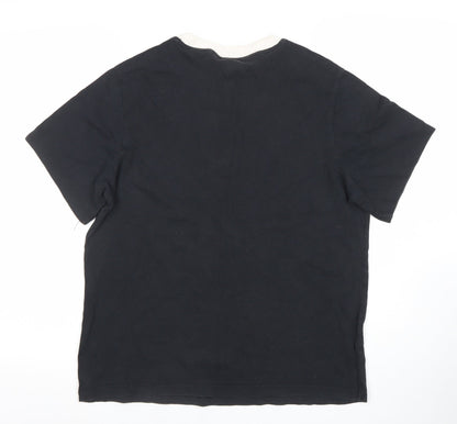 Womens UK Size 12 adidas Black Ringer T-Shirt