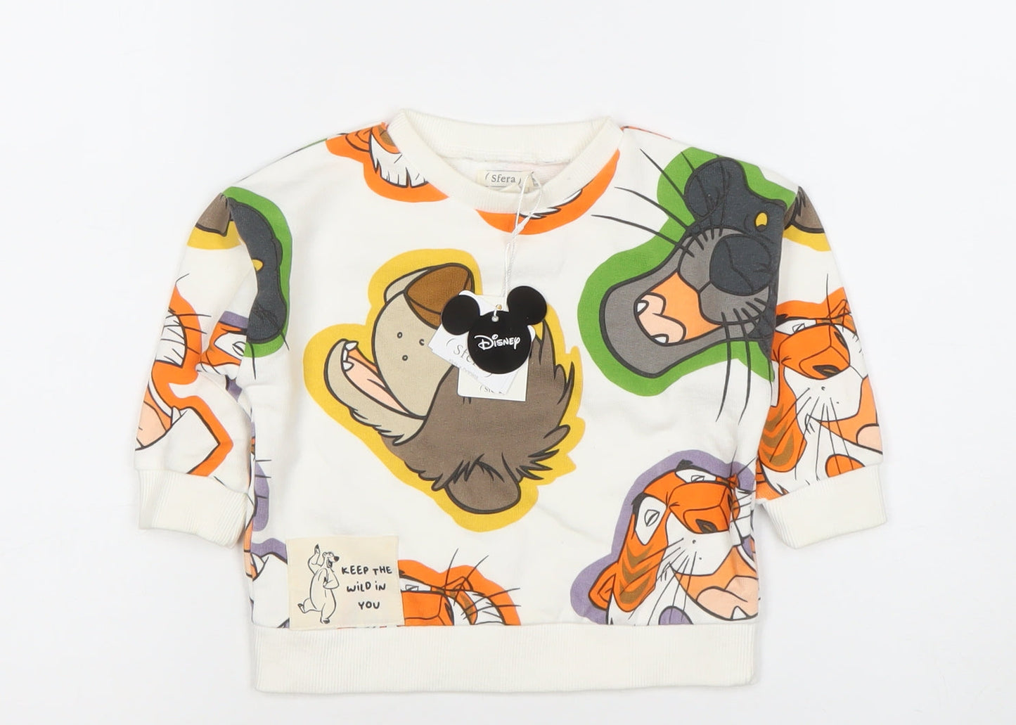 Disney Baby Unisex Multicoloured Jungle Book Long Sleeve Cotton T-Shirt 9-12M