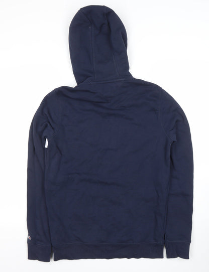 Tommy Jeans Men's Blue Pullover Hoodie Size S Logo Cotton Blend