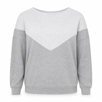 Undiz Women Grey Colourblock Pullover Sweatshirt XS Lightweight Cotton Blend