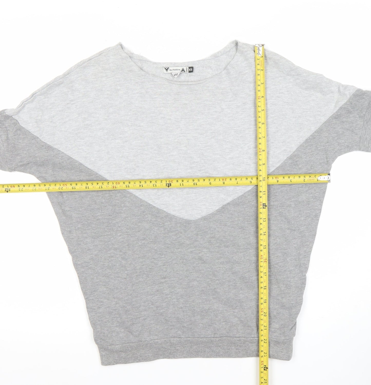 Undiz Women Grey Colourblock Pullover Sweatshirt XS Lightweight Cotton Blend