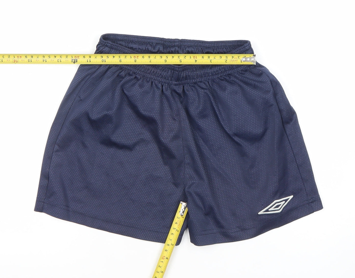 Umbro Boys Blue 28in Athletic Football Shorts Lightweight Mesh