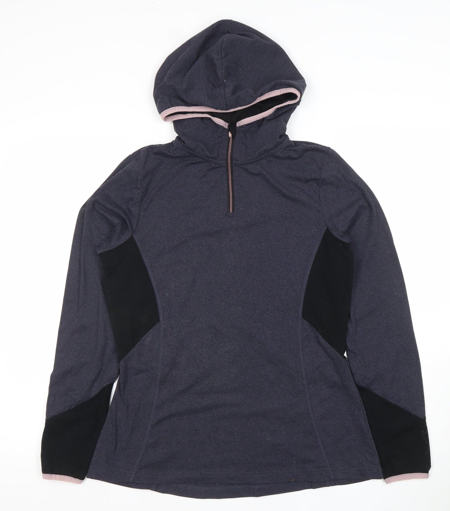 St. Bernard for Dunnes Stores Women's Grey 1/4 Zip Hoodie Small Polyester Blend
