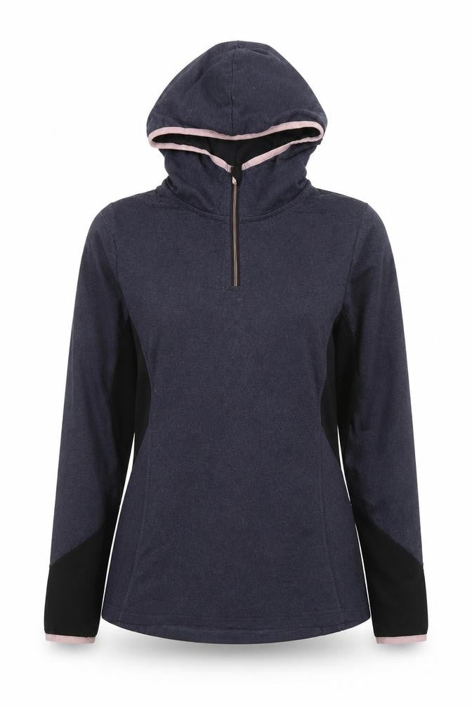 Front view of St. Bernard for Dunnes Stores Women's Grey 1/4 Zip Hoodie Small Polyester Blend