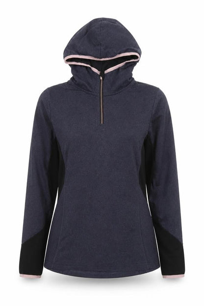 Front view of St. Bernard for Dunnes Stores Women's Grey 1/4 Zip Hoodie Small Polyester Blend