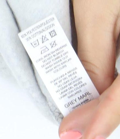 Dunnes Stores Womens Grey Marl Small Graphic Pullover Sweatshirt