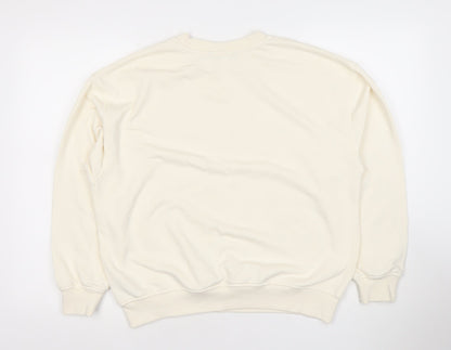 Dunnes Women Ivory Café le Marais Cotton Blend Pullover Sweatshirt Size S