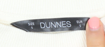 Dunnes Women Ivory Café le Marais Cotton Blend Pullover Sweatshirt Size S