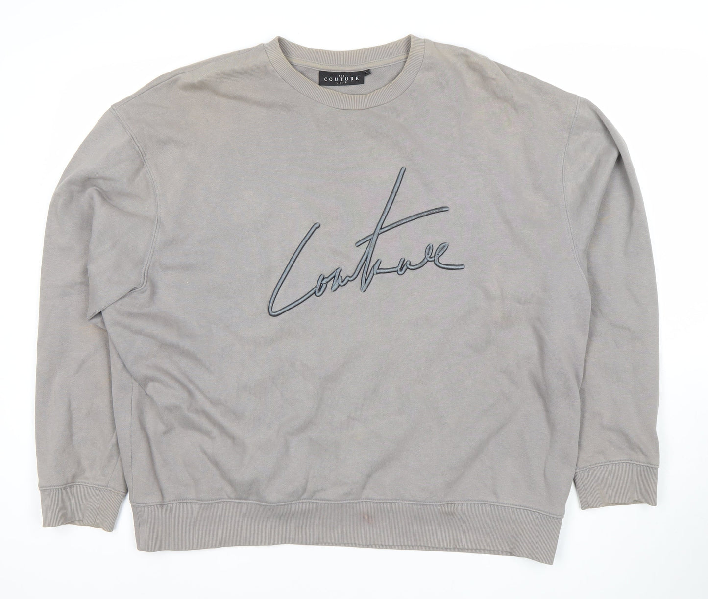 The Couture Club Mens Grey Logo Sweatshirt L Regular Fit