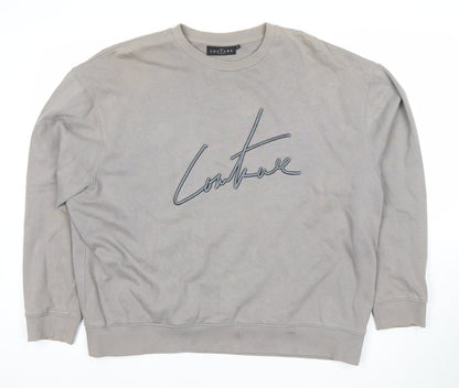 The Couture Club Mens Grey Logo Sweatshirt L Regular Fit