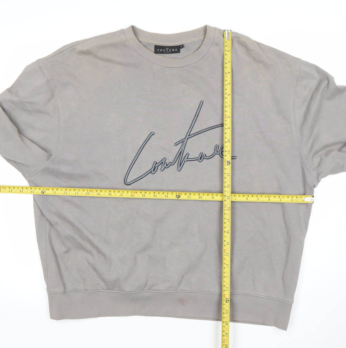 The Couture Club Mens Grey Logo Sweatshirt L Regular Fit