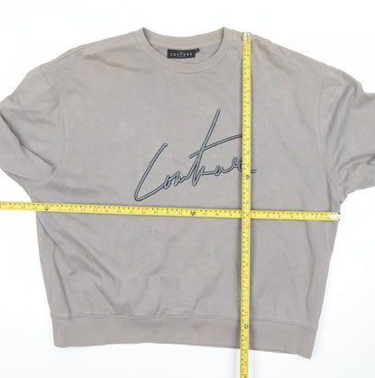 The Couture Club Mens Grey Logo Sweatshirt L Regular Fit