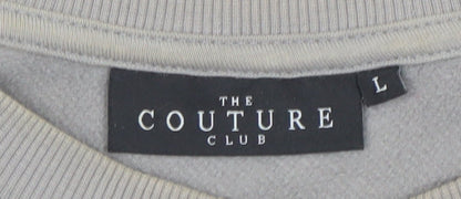 The Couture Club Mens Grey Logo Sweatshirt L Regular Fit