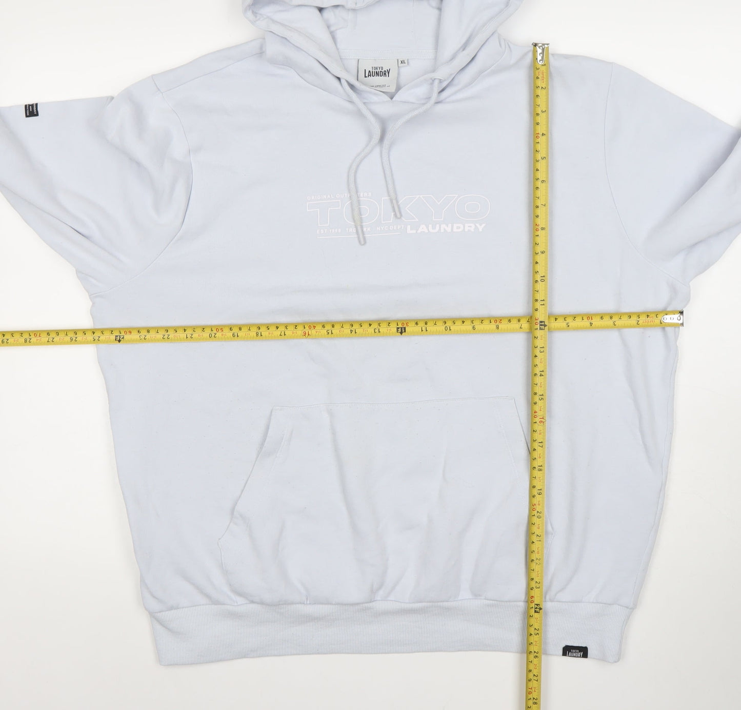 Tokyo Laundry Men's White Pullover Hoodie XL Hooded Sweatshirt