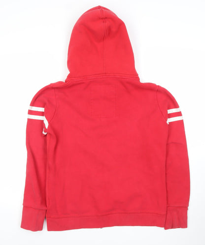 Superdry Women's Red Full Zip Hoodie Size L Cotton Blend Athletic Style