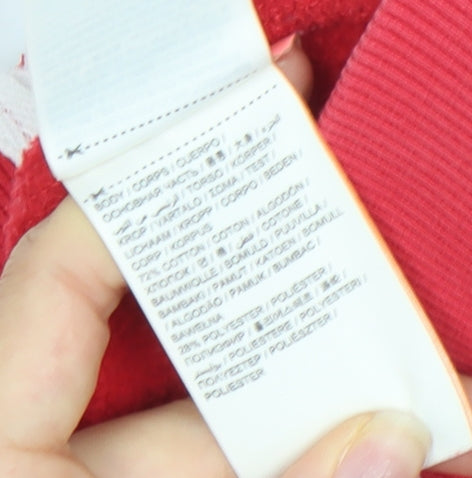 Superdry Women's Red Full Zip Hoodie Size L Cotton Blend Athletic Style