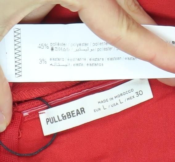Pull & Bear Women Red Strapless Bodycon Short Dress Size 14