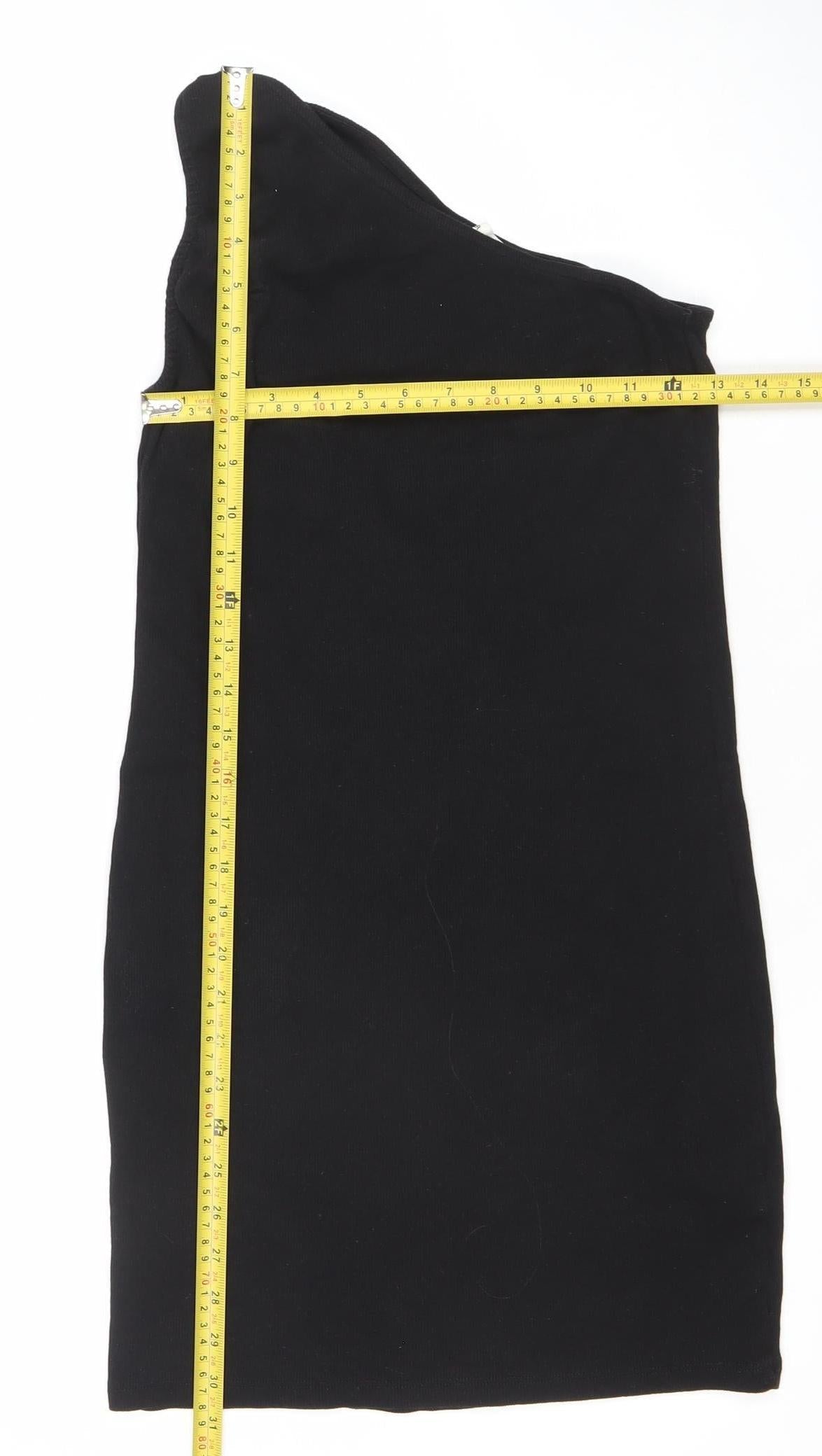 Pull & Bear Women Black Bodycon Sleeveless Short Dress Size 14
