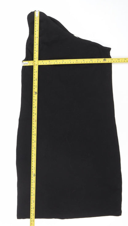 Pull & Bear Women Black Bodycon Sleeveless Short Dress Size 14