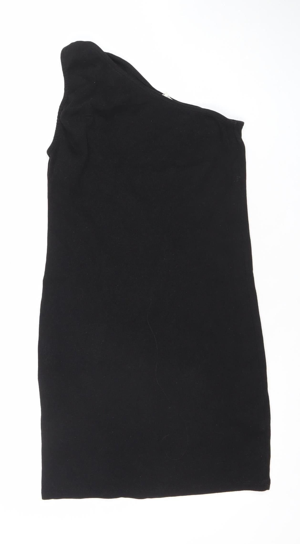 Pull & Bear Women Black Bodycon Sleeveless Short Dress Size 14