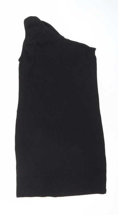 Pull & Bear Women Black Bodycon Sleeveless Short Dress Size 14