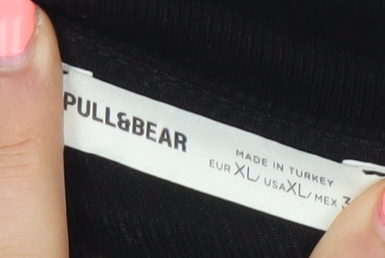 Pull & Bear Women Black Bodycon Sleeveless Short Dress Size 14
