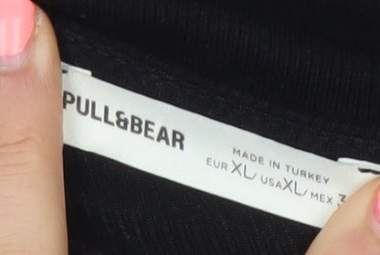 Pull & Bear Women Black Bodycon Sleeveless Short Dress Size 14