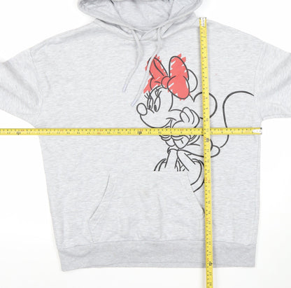 Disney Women’s Grey Hoodie Minnie Mouse Print Size 10/12 Pullover