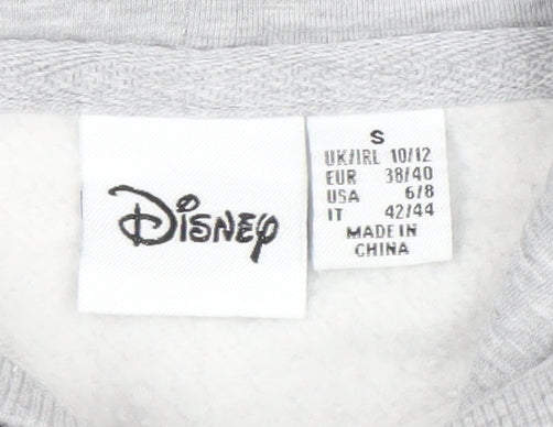 Disney Women’s Grey Hoodie Minnie Mouse Print Size 10/12 Pullover