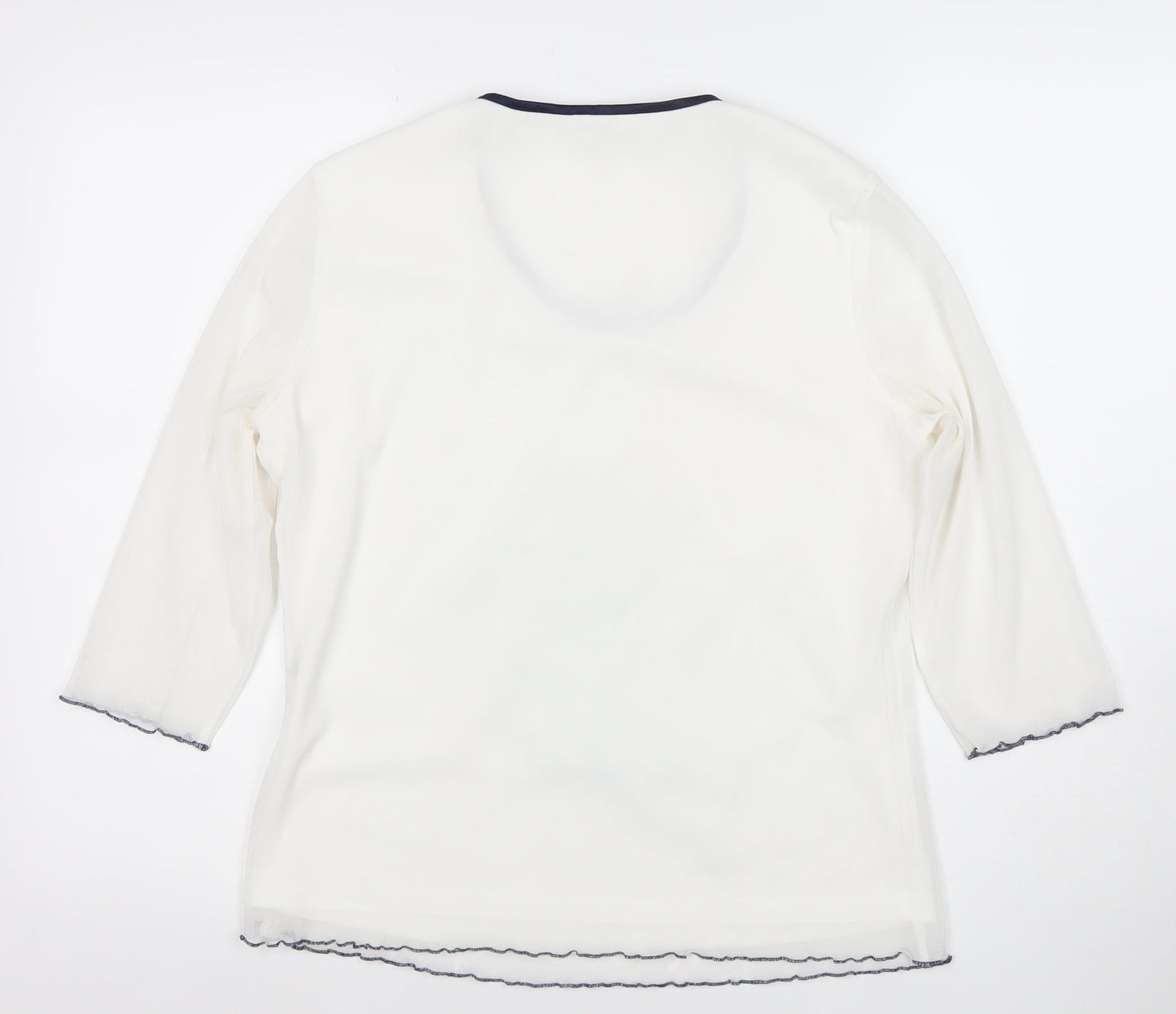 Avalon Collection Women's White 3/4 Sleeve Scoop Neck T-Shirt Size 14