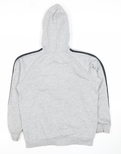 Adidas Boys Grey Full Zip Hoodie Size 11-12 Years Performance Essentials