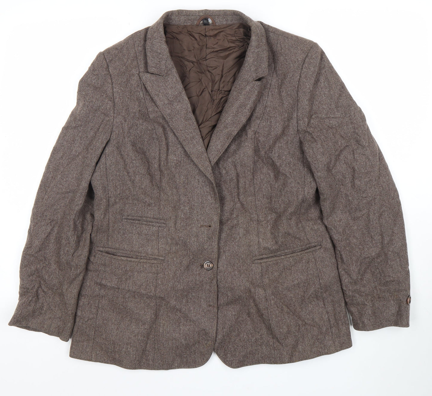 Your Sixth Sense Women’s Brown Tweed Wool Blend Blazer Size 16