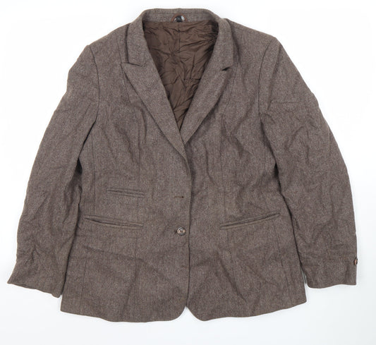 Your Sixth Sense Women’s Brown Tweed Wool Blend Blazer Size 16